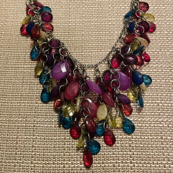 Jewel Tone Bead Necklace - Picture 1 of 1